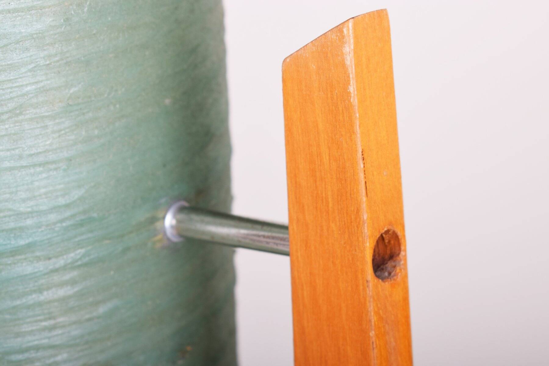 Mid-Century Floor Lamp in Beech by Novoplast Sereď, Czech, 1960s
