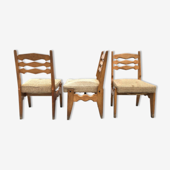 Ensemble de 3 chaises de Guillerme et Chambron