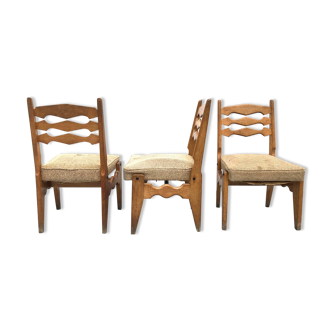 Ensemble de 3 chaises de Guillerme et Chambron