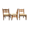 Ensemble de 3 chaises de Guillerme et Chambron