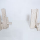 Rare architectural travertine table by Willy Ballez