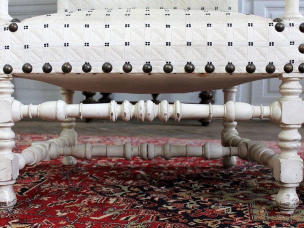 Pair of Louis XIII style armchairs from the 19th century