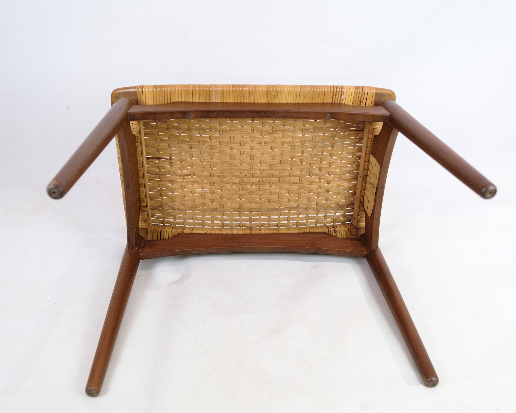 Papercord Stool In Teak By Sigfred Omann Made By Ølholm Møbelfabrik From 1960s