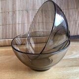 Set of 2 Arcopal Bowls in smoked glass