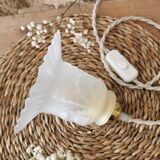 Art Deco Portable Lamp, Linen Cable