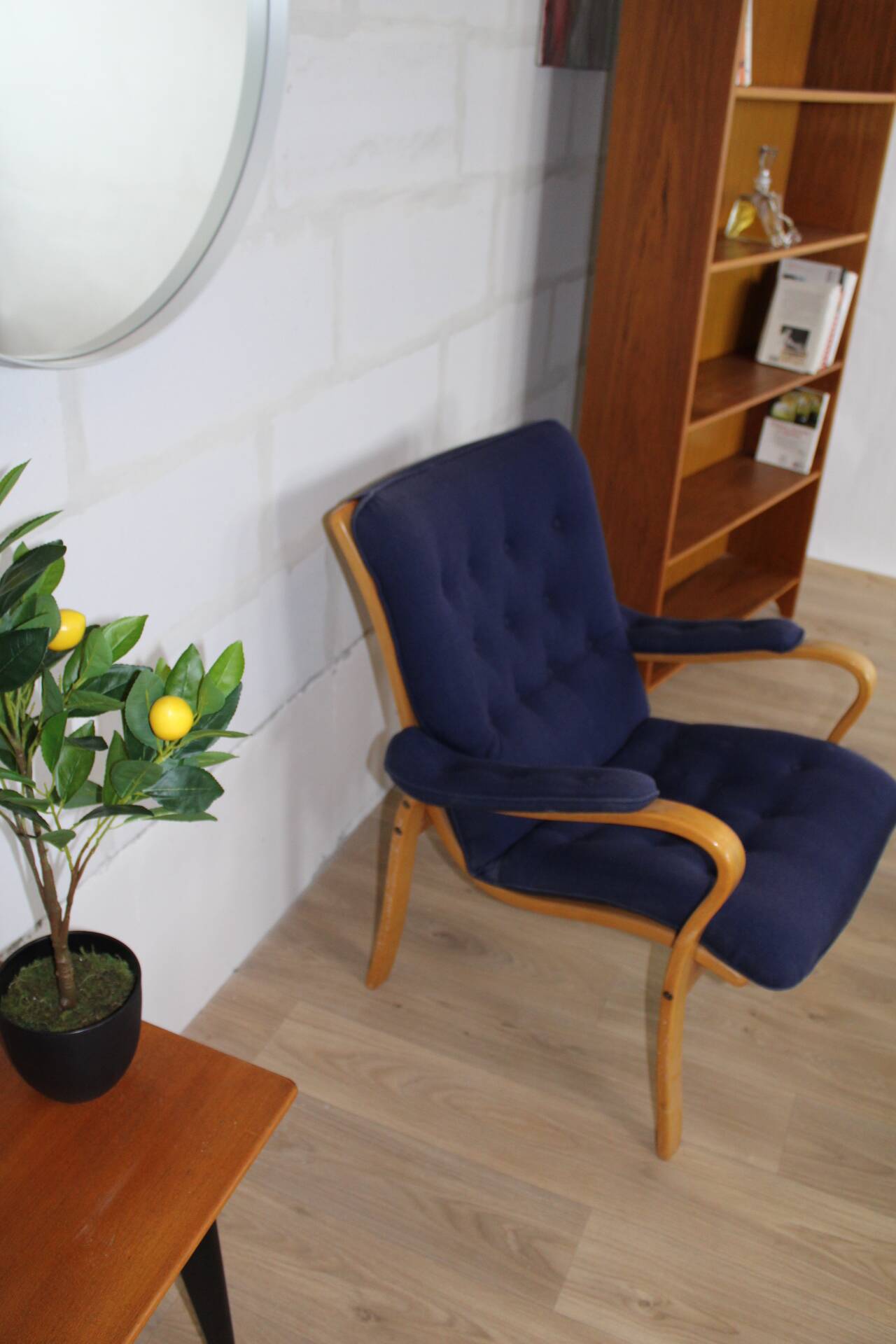 2 vintage Scandinavian blue armchairs by Peter Axel Berg, 1960s, Denmark