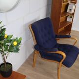 2 vintage Scandinavian blue armchairs by Peter Axel Berg, 1960s, Denmark