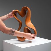 Abstract sculpture with organic flowing curves