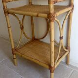 Bedside table vintage rattan