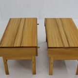 Paire de commodes en bouleau des années 1970, Tchécoslovaquie