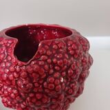 Raspberry slip sugar bowl