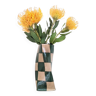 Green Check Twist Vase