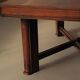 Modernist oak table with a checkerboard top, France, circa 1940.