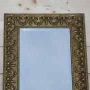 Neoclassical Antique Shell Mirror in Brass