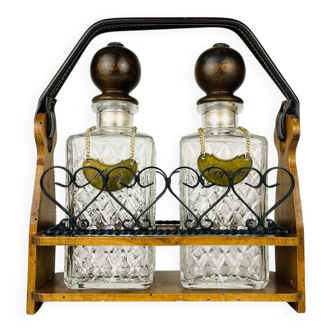 Tantalus Vintage Decanters for Cognac and Whisky, Italy, 1960s, set of 2