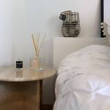 Travertine side table round travertine bedside table
