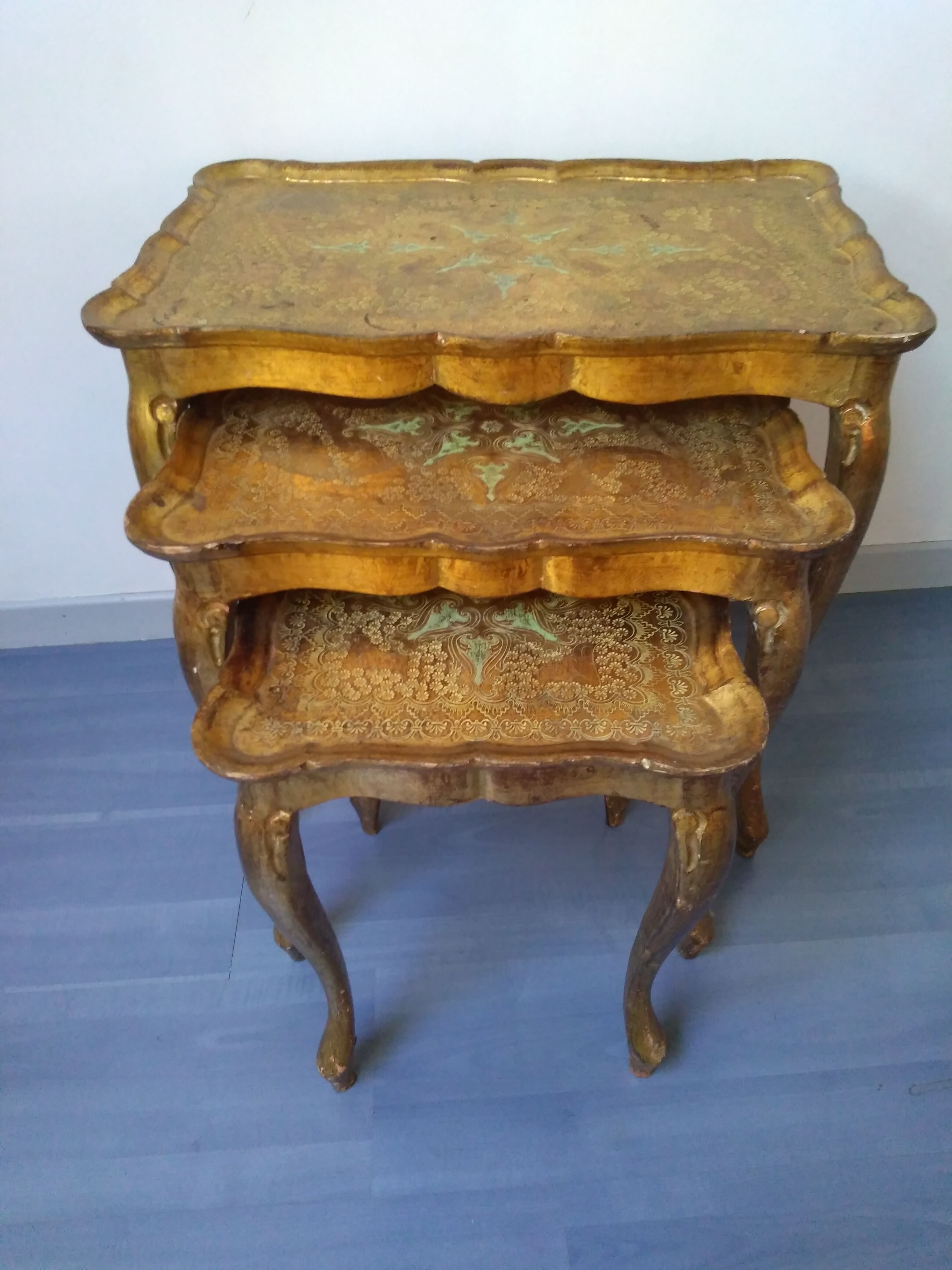 3 florentine pull out tables