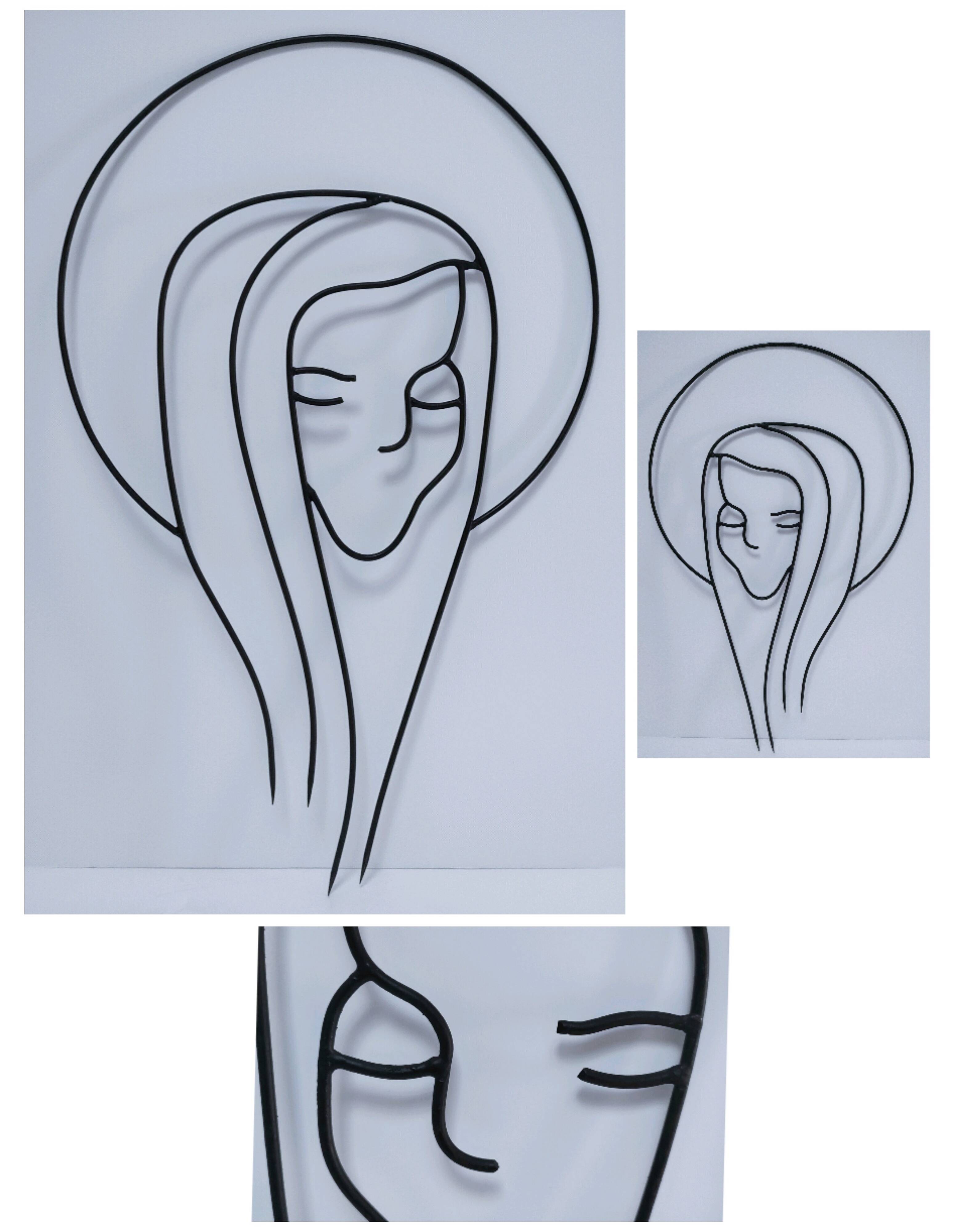 metal wall decoration modernist saint 1960s