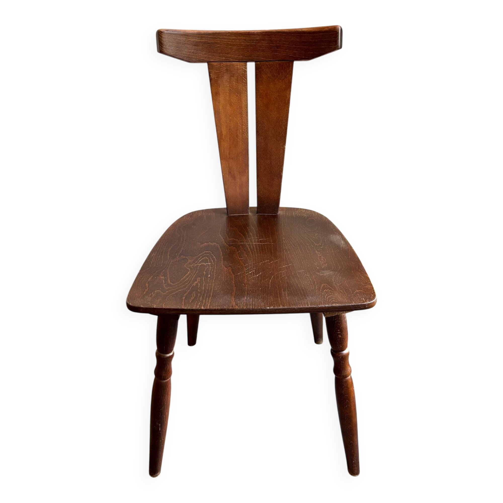 Brutalist chair in dark wood