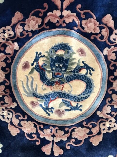 Tapis chinois rond noué main 190 cm de  diamètre