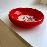 red ceramic ashtray signed Vallauris design 70s