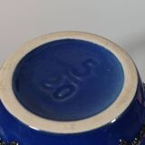 Vintage ceramic vase in fat lava style, Memphis spider web.