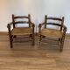 2 mulched armchairs in turned wood