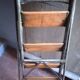 Vintage iron and wood stepladder with 5 steps
