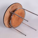 Restored Bauhaus Small Round Table, Chrome, Revived Polish, Czechia, 1930s
