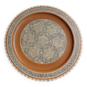 Egyptian tray solid wood marquetry inlaid with mother-of-pearl