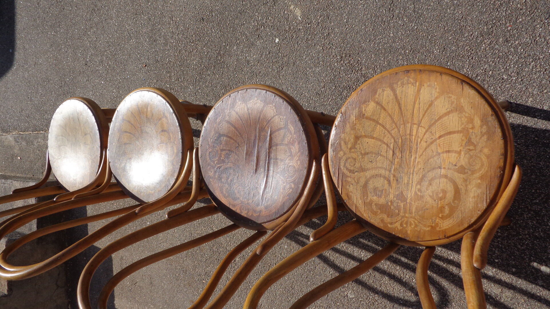 Set de 4 chaises luterma bois courbé