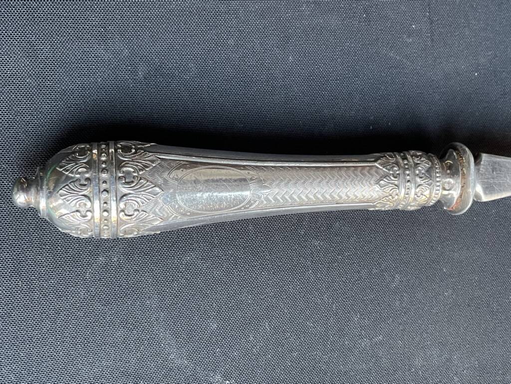 Fish serving cutlery – Silver Head of Minerva