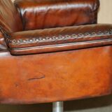 Mid Century Modern swivel office chair De Sede DS35 leather