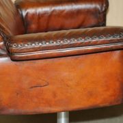 Chaise de bureau pivotante Mid Century Modern De Sede DS35 cuir