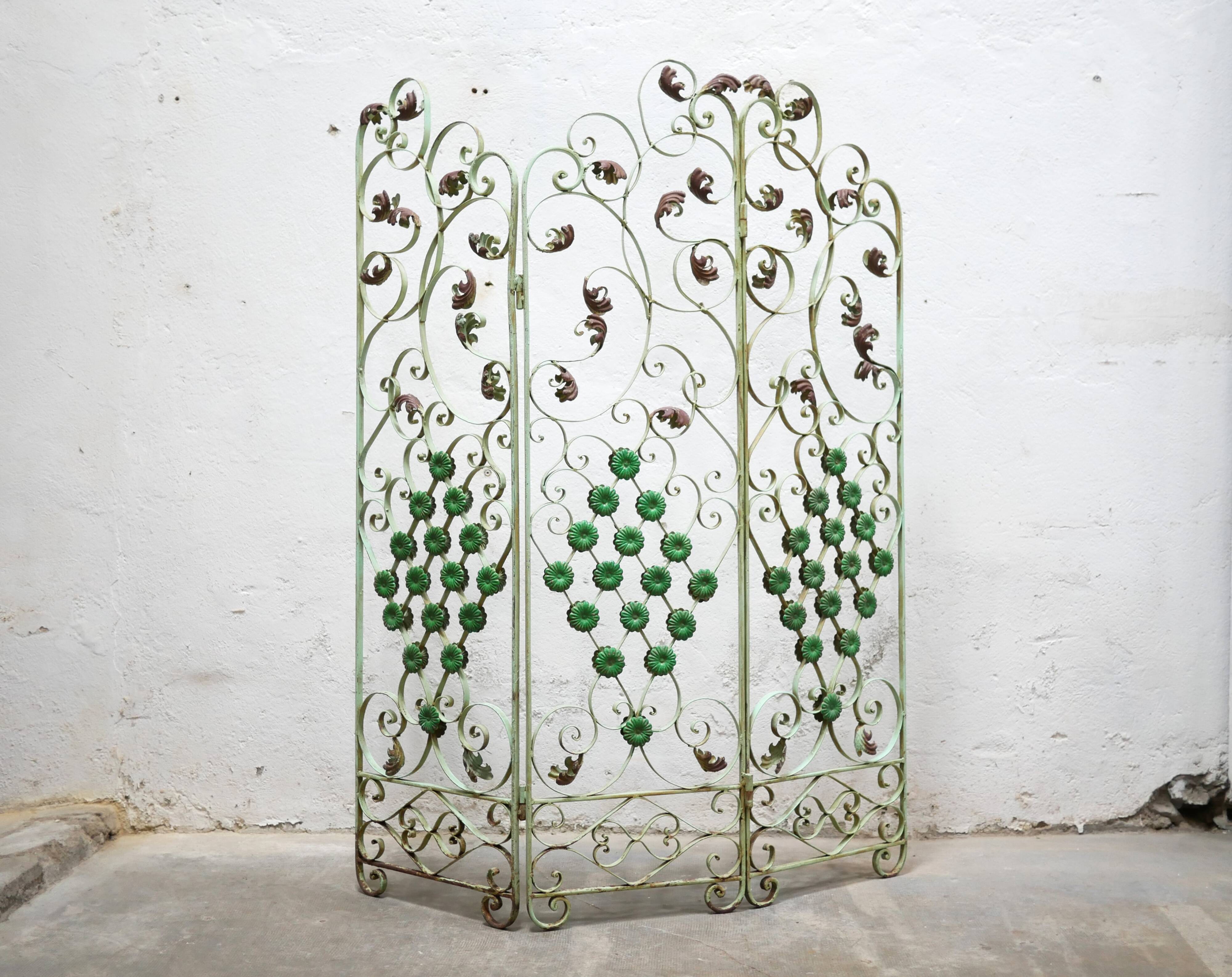 Antique art deco wrought iron screen