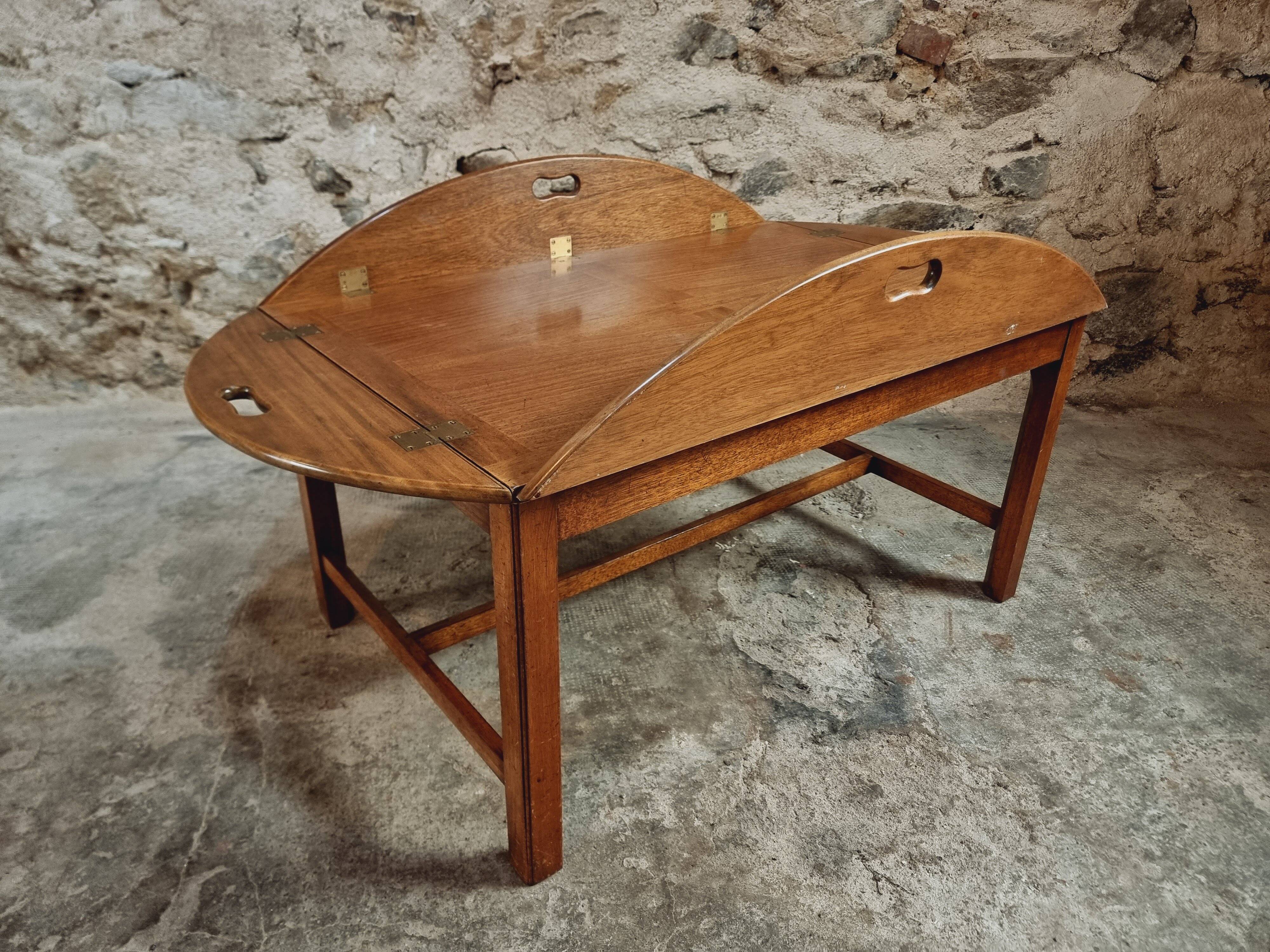 Vintage 60s Nautical Coffee Table - Butler Tray Style