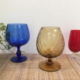 Empoli cup vase in amber yellow glass 1950
