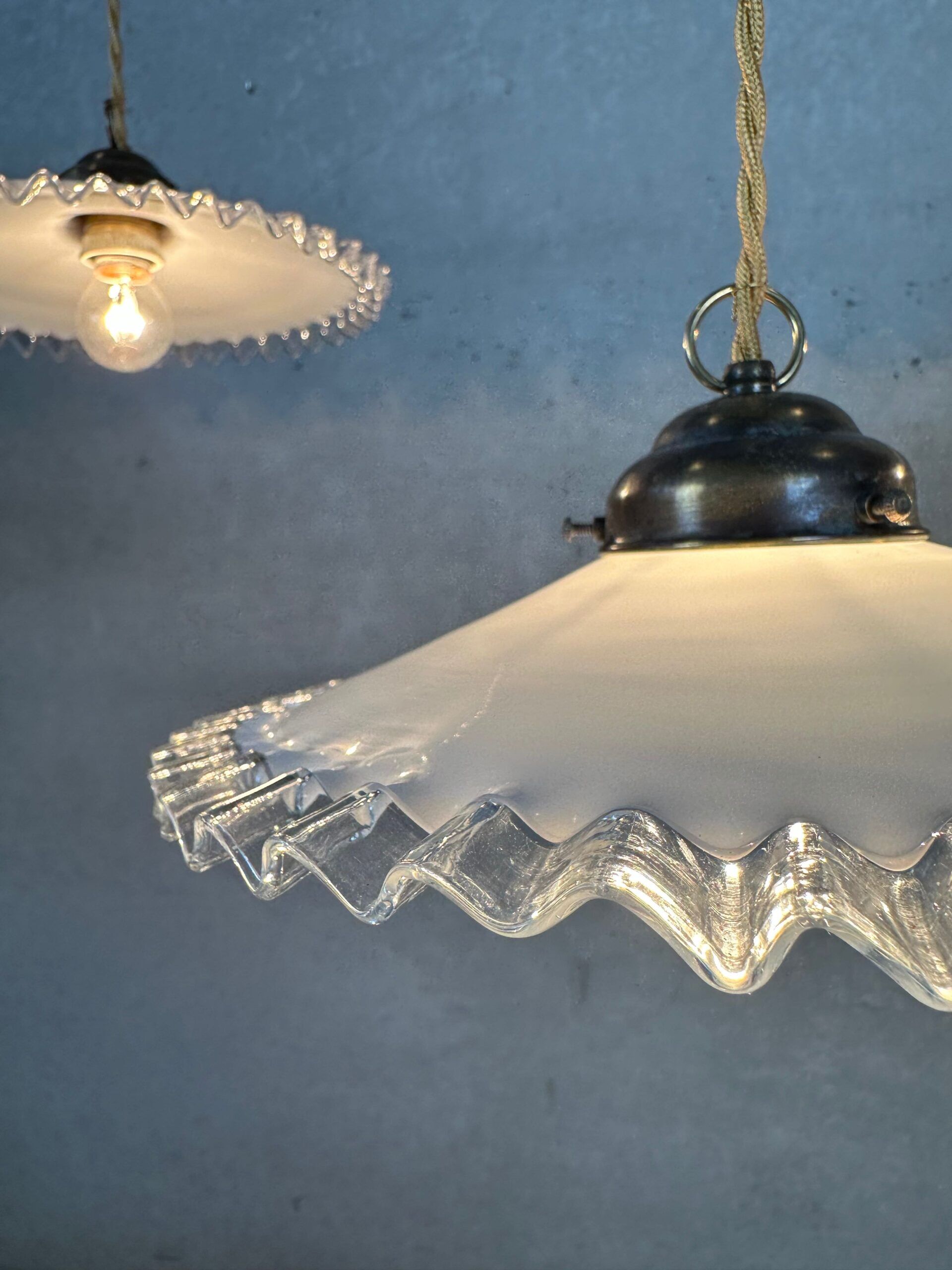 5x opaline collar lamps