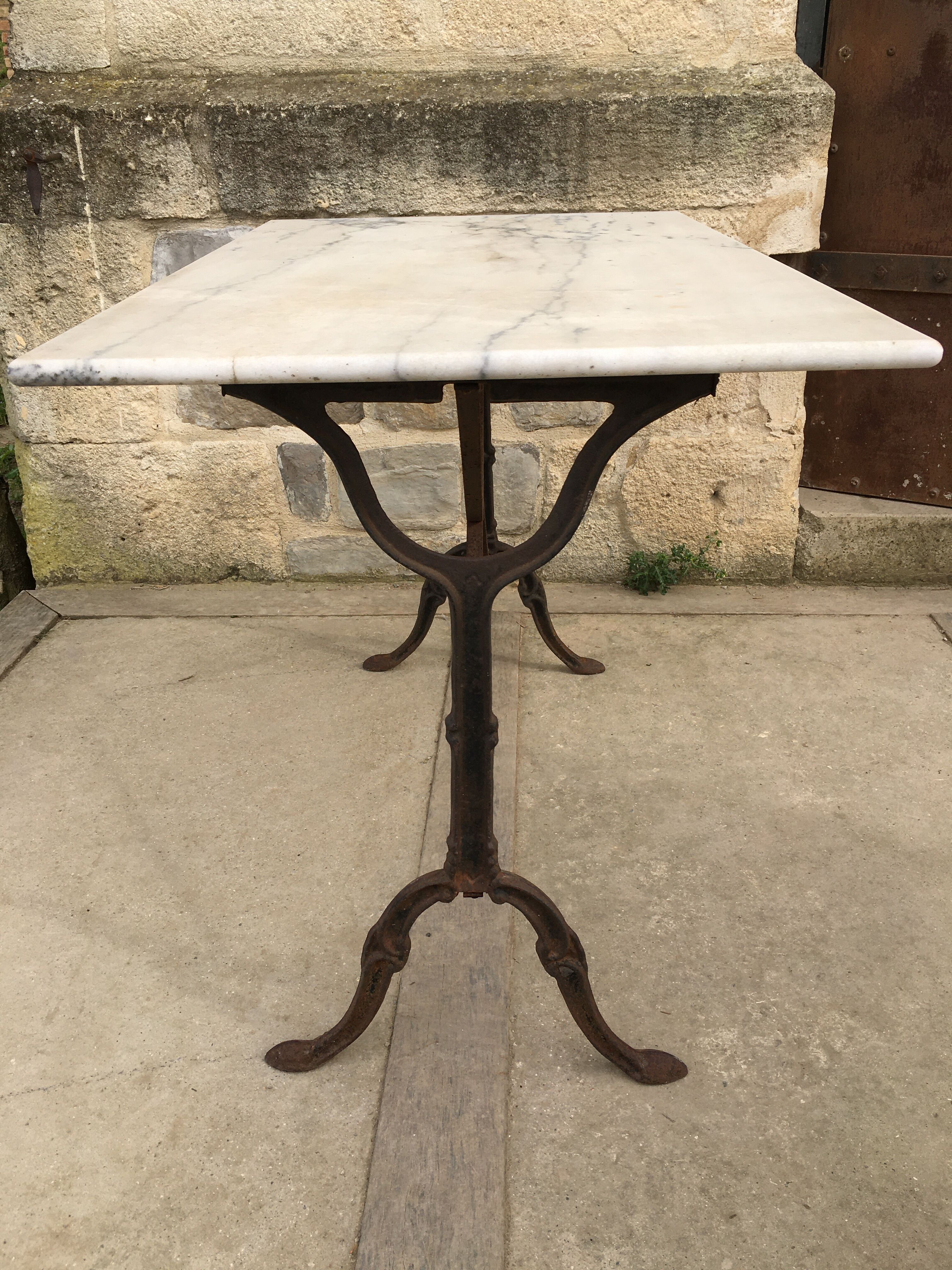 Cast and marble bistro table
