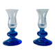 Pair of glass candle holders