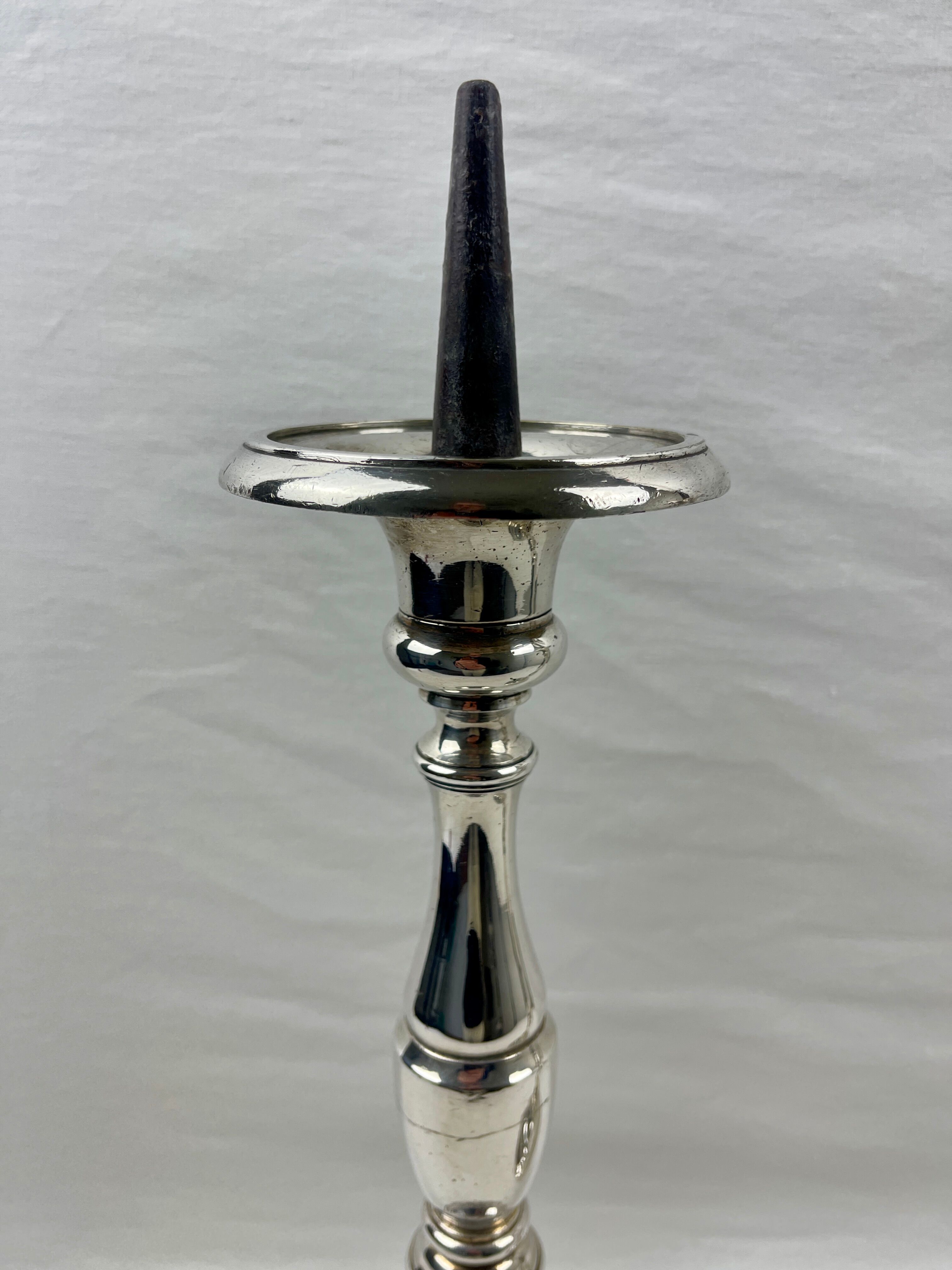 Pair of candle picnickers in silvered bronze