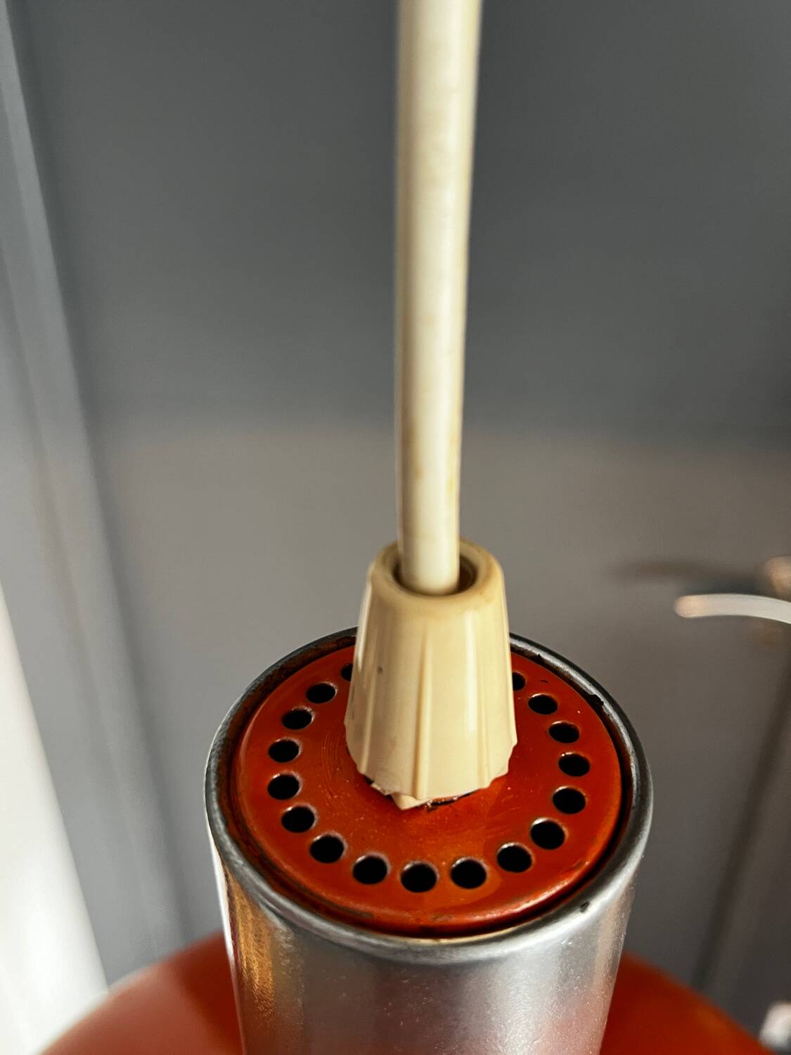 Space age orange 70s pendant light