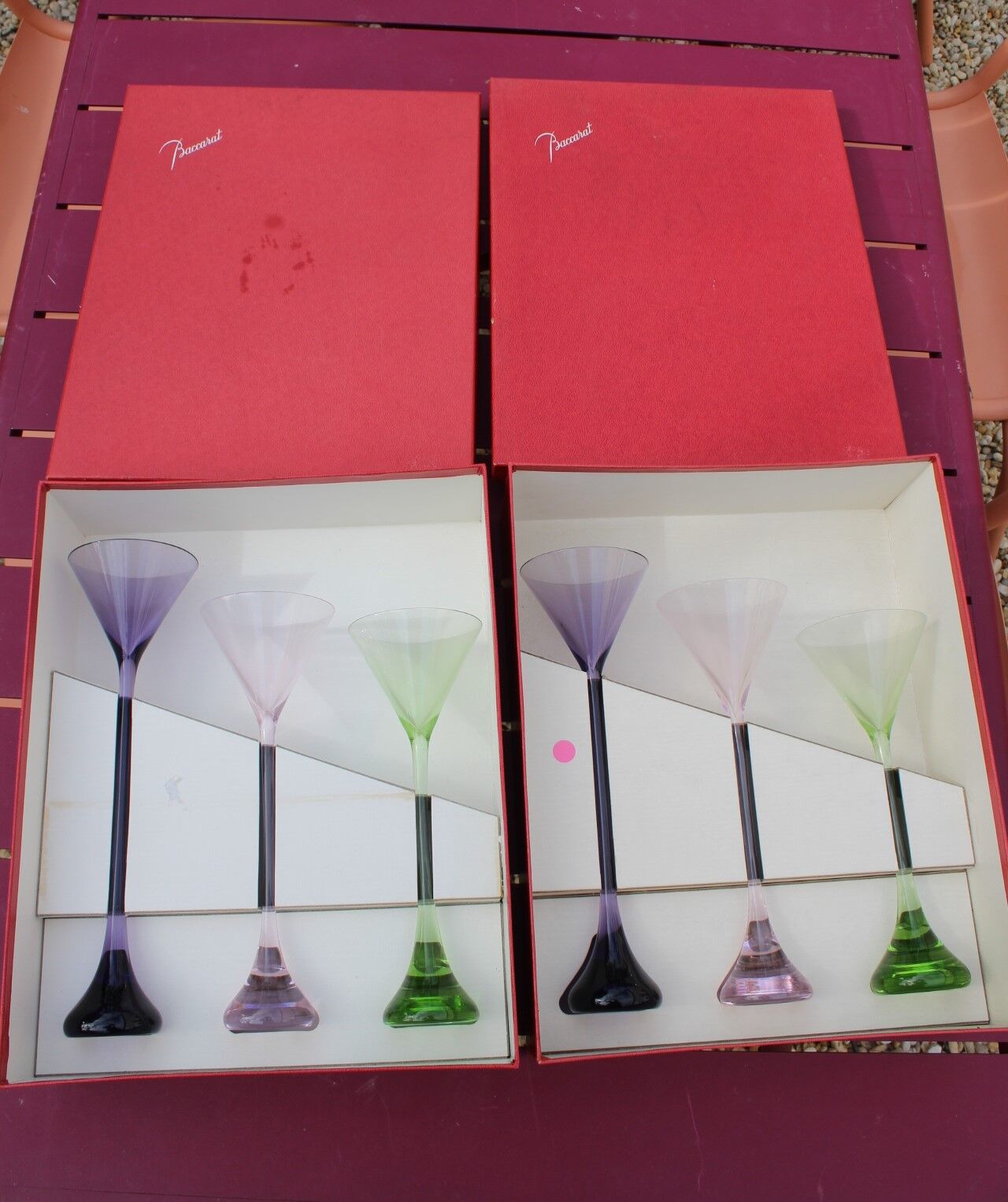 Series of 6 glasses baccarat bouquet service by Rigot