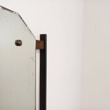 Meuble d’entrée vestiaire italien vintage avec miroir, tablettes en teck