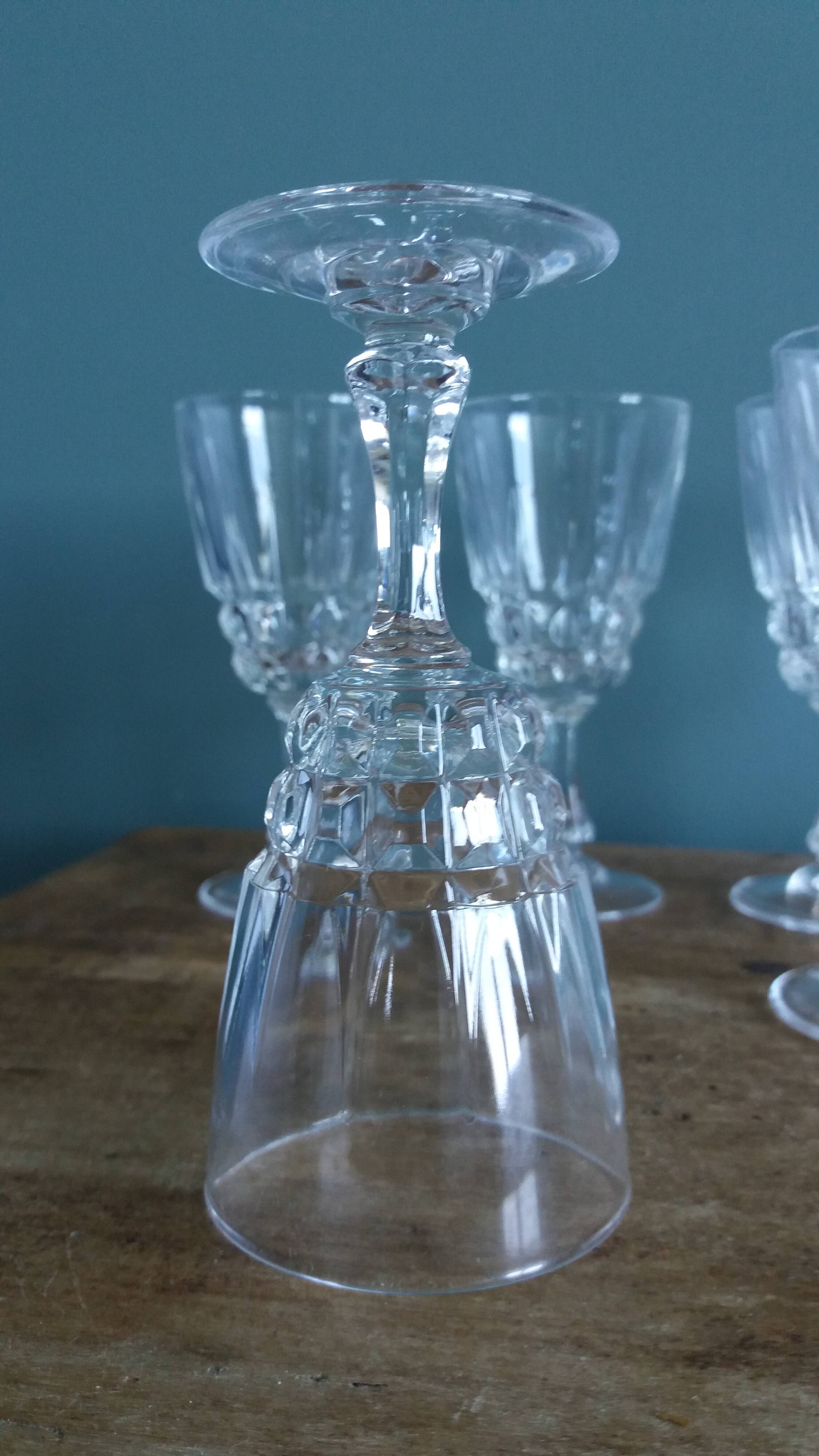Liqueur glasses, Cristal d'Arques, Pompadour model