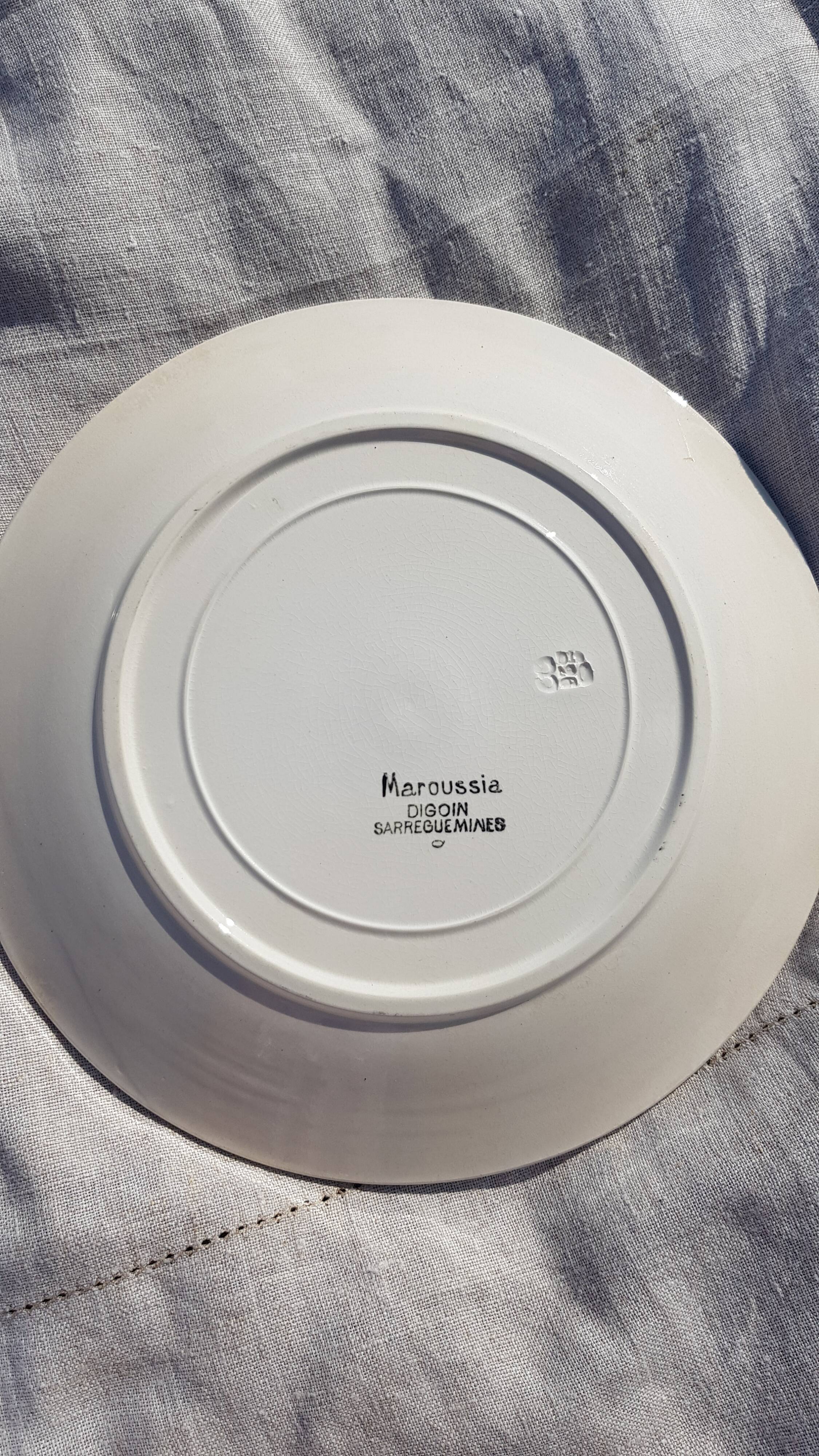 5 Digoin Sarreguemines hollow plates