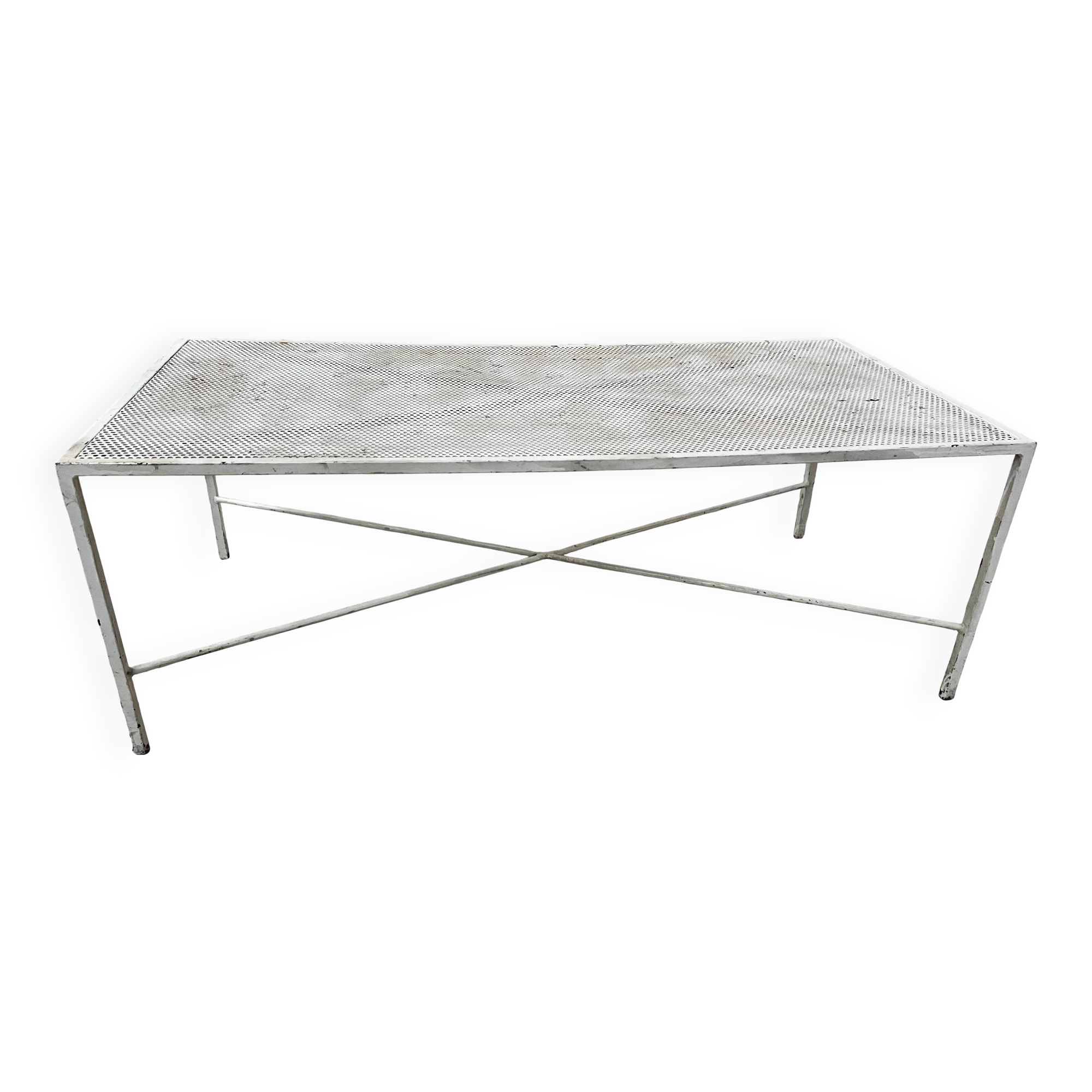 Painted wrought iron coffee table, 20th century.