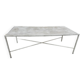 Table basse en fer forgé peint XX siècle