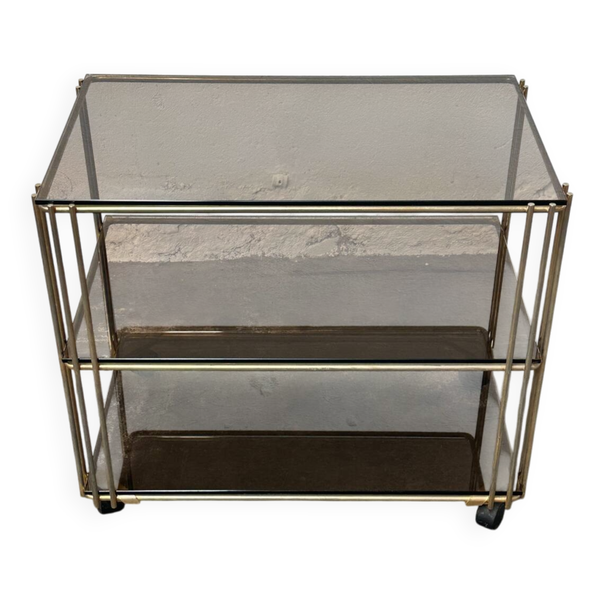 Gold-plated metal serving cart