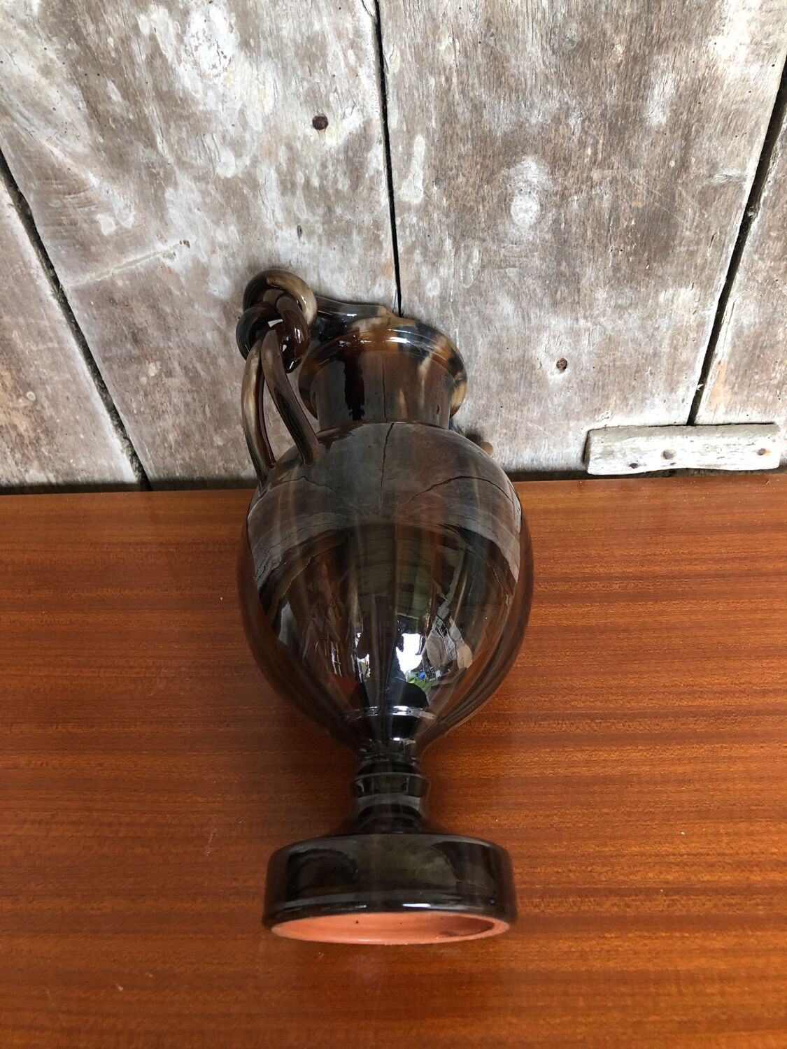 baluster vase jérôme massier de vallauris glazed terracotta